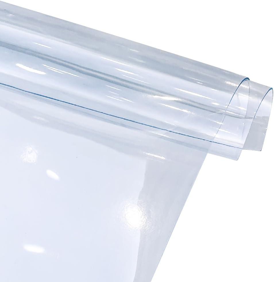 ONEART | Transparent Leather Vinyl, 30 Gauge Solid Color See-Through Waterproof Jelly Faux Leather for Women DIY Handbags Tote, 12" x 48"