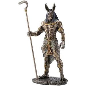 Veronese Design 10 7/8 Inch Egyptian God Anubis Holding Cobra Scepter Cold Cast Resin Bronze Finish Statue Home Decor