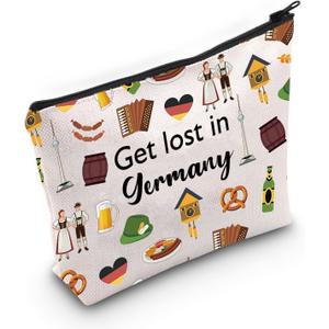 Germany Travel Gift Germany Makeup Zipper Pouch for Germany Traveler Gift Welcome to Germany Gift (Germany bag)