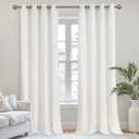 YoungsTex Ivory White Velvet Curtains 84 Inches Long - Living Room Drapes with Grommet Super Soft Luxury Polyester Bedroom Room Darkening Privacy, 2 Panels Set, 52 X 84 Inch