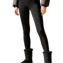 Sunzel Fleece Lined Leggings Women High Waisted Tummy Control Winter Warm Thermal Workout Yoga Pants Tights for Cold Weather Black Medium 28"