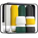 Travel Bottles for Toiletries 8 Pack, TSA Approved 3 oz Travel Containers with Clear Bag, Leak Proof Silicone Squeezable Essentials Jars (Dark Green)