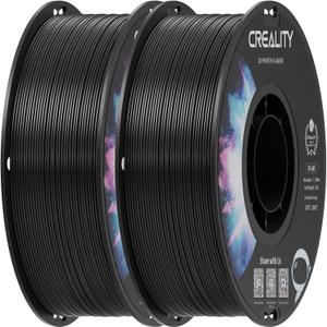 Creality ABS Filament 1.75mm Black 2 kg, 3D Printer Filament Bundle, Excellent Resistance, Odorless Non-Toxic, Stability, Tough, 2 Pack(4.4 lbs) (Black 2-Pack)