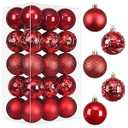 RoseCraft 30PCS Christmas Ball Ornaments, 2.36" Red Shatterproof Ornament Set for Christmas Tree Hanging Decorations, for Home Holiday Xmas Party Decor.