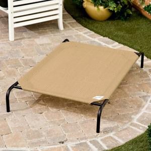 Coolaroo Original Elevated Dog Bed - Breathable Off-The-Ground Pet Bed with Cooling Fabric, Joint Relief & Moisture-Resistant Fabric, 100% Recyclable, Easy Clean, Grey, Large