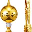 Zonon 1 Set Incense Burner with Tong, Frankincense Charcoal Incense Stand Holder, Ideal for Yoga, Spa, Aromatherapy, Home and Christian Church Censer (Gold,Retro)