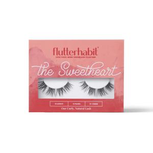 FlutterHabit The Sweetheart Lashes, 2 Sets of Eyelashes, DIY Natural & Curly Lash Extensions, Up to 10 Day Lash Wear, Salon Quality Cluster Eyelashes for a Natural Look, No Glue Included