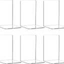 HappyHapi Book Ends 6 Pcs Acrylic Bookends Clear Book Holders for Shelves, Book Organizer with 24 Pcs Silicone Non-Slip Mats for Library Office School (5 * 5 * 7.3 inch 3mm Thickness 3 Pairs/ 6 Pcs)