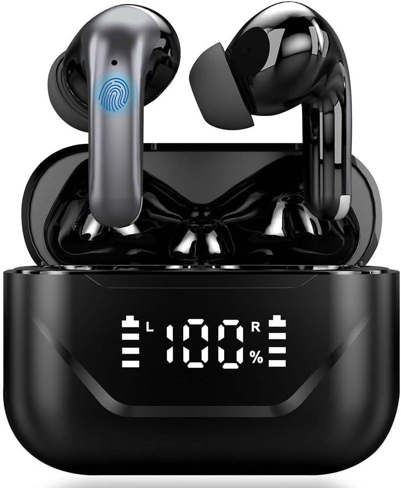 A17 Pro Wireless Earbuds, Bluetooth 5.4, Headphones Deep Bass Stereo Sound, ANC and ENC Noise Cancelling Mic, LED Digital display, Water and Dust Resistant, Touch Control