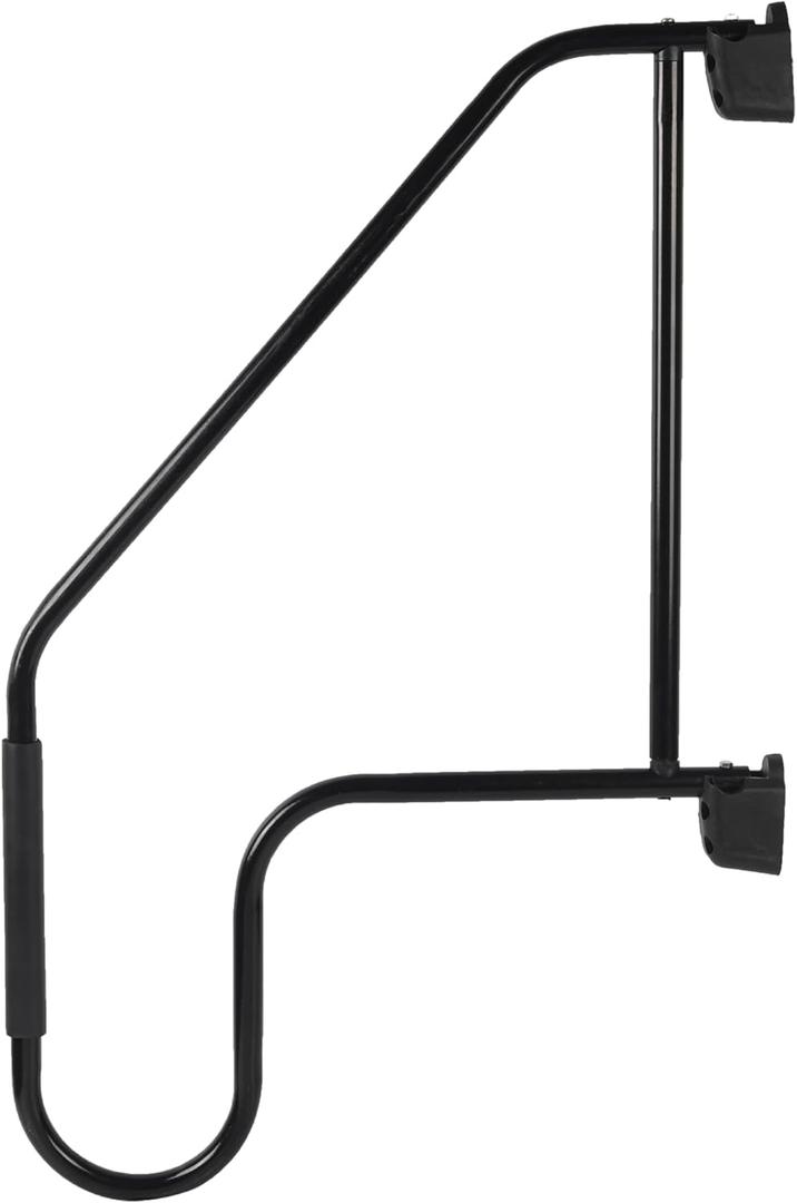 RV Door Handle Step Rails, Camper Accessories for Outside RV Latch Extender Outdoor Handrail Wall Mount for Trailer Garden Steps, Safety Grab Bars Stair Handrails for Kids and Elderly - Black