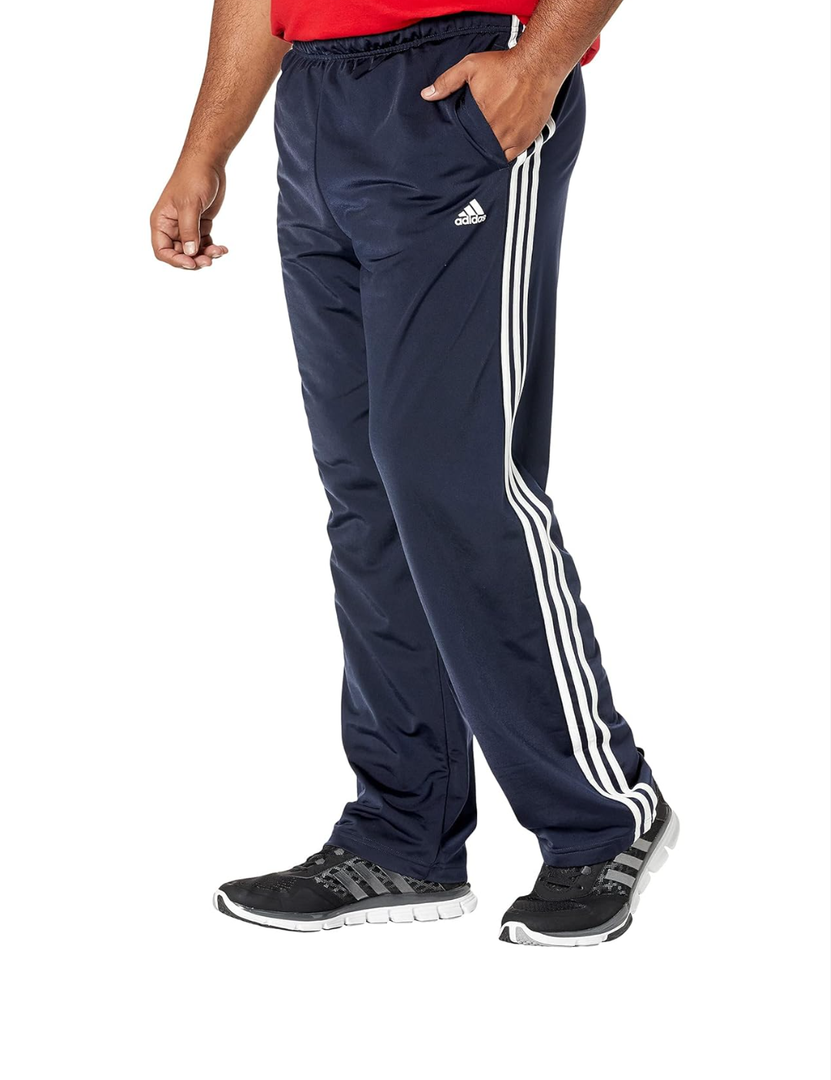 adidas Men's Essentials Warm-up Open Hem 3-stripes Tracksuit Bottoms, Size L