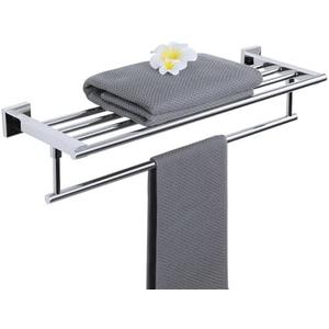 Alise 24 Inch Towel Racks for Bathroom, Towel Rack Wall Mounted with Tower Bars, SUS 304 Stainless Steel Bathroom Shelf, Heavy Duty Hand Towel Holder (Polished Chrome