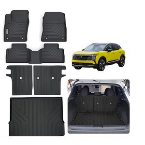 Floor Mats & Trunk Mat & Backrest Mat for 2025 2026 Nissan Kicks TPE All Weather Protection 2 Rows Car Floor Liners & Cargo Liners (Fit Upper Layer) with Velcro Rear Seats Backrest