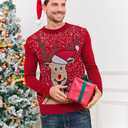 Karlywindow Mens Ugly Christmas Sweater Holiday Reindeer Snowflake Santa Soft Pullover Long Sleeve Knitted Sweaters (X-Large, Red)