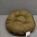 Blazing Needles Solid Twill Round Footstool Cushion, 18", Toffee