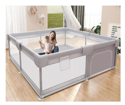 Baby Playpen Play Pens for Babies and Toddlers Baby Fence Baby Play Yards for Indoor & Outdoor with Breathable Mesh Anti-Fall Playpen