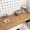 VEELIKE 32''x118'' Butcher Block Contact Paper for Countertops Waterproof Wood Contact Paper Peel and Stick for Kitchen Wood Grain Wallpaper Removable Wood Vinyl Wrap for Cabinets Table Shelf Liners