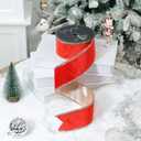 MAYREEL Christmas Velvet Wired Ribbon 2.5 Inch Red with Gold Tinsel for Tree Decorations, Garlands, Wreaths, Gift Wrapping and Holiday Crafts - 10 Yards