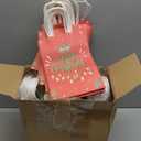 AmazingSpark 100 Pack Christmas Gift Bags Bulk Red and Green Kraft Santa Paper Bags with Handles for Holiday Party Favor Gifts Goody Wrapping