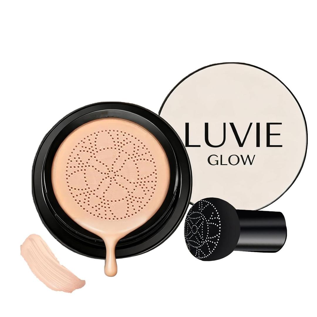 Foundation Cushion, Mushroom Head Air Cushion CC Cream, BB Cream Face Makeup Foundation, Moisturizing Concealer Brighten Long-Lasting, Even Skin Tone for All Skin Types (warm)