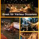 Brightown Led String Lights Outdoor 55Ft G40 Patio Lights with 52 Led Shatterproof Bulbs(2 Spare), Waterproof Led Globe Hanging Lights for Backyard Porch Bistro Balcony Decor, E12 Socket, 2200K