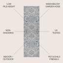 JONATHAN Y Boho Medallion Indoor Outdoor Runner Rug 2X10 Navy/Gray, Estrella Textured Weave for Backyard, Patio, Porch, Easy-Cleaning, High Traffic, Pet-Friendly, Non-Shedding (SMB105B-210)