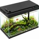 5 Gallon Fish Tank with Auto Feeder, Aquarium Starter Kit with Self Cleaning Filter, Crystal-Clear Glass, 7-Color LED Light, 5-Minute Setup, Vacation-Ready Betta & Goldfish Tank for Desk & Office