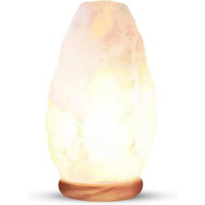 Himalayan Glow White Salt Crystal Lamp, Natural Salt Night Light, Hand Crafted Salt Lamps with Neem Wooden Base, Salts Lamp Bulb,(ETL Certified) Touch Dimmer Switch | 5-7 LBS