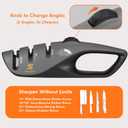 Knife Sharpener, 5 Precision Adjust Kitchen Knife Sharpener with Leather Strop & 3-Stage System to Repair, Restore and Polish Blades