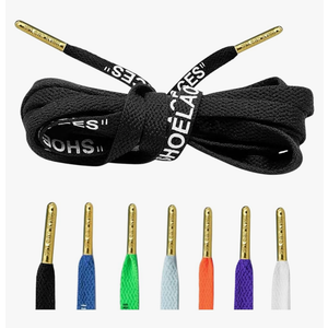 Loop King Laces Off White Style Shoe Laces with Gold Tips