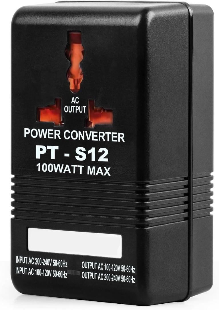 Voltage Converter 110V to 220V Step-Up & Down Power Two-Way Conversion Voltage Converter Transformer for Travel, RV, Camping (Black)