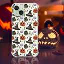 YESPURE for iPhone 15 Halloween Case Clear Soft Phone Case for iPhone 15 Hallowee Designed Cute Pumpkin Pattern Cover for Kids Girls Boys Flexible TPU Shockproof Case for iPhone 15