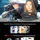 2 x 360 Rotatable Vacuum Magnetic Phone Holder for Car, One-Hand Operation Suction Phone Mount, Strong Magnetic Car Phone Stand for iPhone, All Smartphones (Gym/Airplane/Gym/Desktop/Any Surface) (Gray)