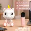Mini Karaoke Machine for Kids - Unicorn Portable Bluetooth Speakers with 2 Wireless Mic and LED Light, Toddler Karaoke Machine for Girls 3-5 6 8-12 Year Old, Unicorn Birthday Gifts Toys Pink