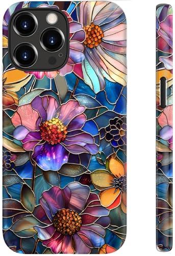 Goodon for iPhone 15 Pro Max Case Cute - Compatible with Magsafe - Dual-Layer Hard Shell & Silicone Cover - Protective Phone Case with Wildflower Designs for Women - Vibrant Defined Blossoms