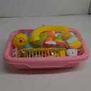 CUTE STONE Play Kitchen Sink with Running Water, Toddler Play Sink for Kids, Toy Sink with Electric Faucet, Fishing Game, Pretend Dishwasher, Water Table Toys & Kitchen Accessories for Girls (Light Pink)