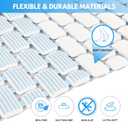 Fratillico - Non-Slip Shower Mat with Suction Cups - Quick Dry Bathtub Mat with Drain Holes - Machine Washable PVC Bathroom Mat (Blue 15.74" x 28.74")