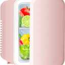 YSSOA 4L Mini Fridge, 6 Can Portable Cooler & Warmer Compact Refrigerators 100% Freon-Free & Eco-Friendly, for Food, Drinks, Skincare, Office, Pink New