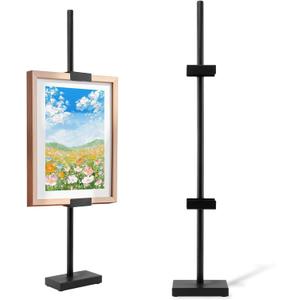 Tabletop Picture Frame Stand, Adjustable Tabletop Easel Stand-Up to 29" H Frame Holder Stand Table Easels, Metal Standing Easel Display Stand for Picture Frames, Artwork, Canvas(COLOR:Black)