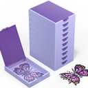 CATEARED 2-in-1 Diamond Art Trays With Lids,Anti-static Diamond Art Storage, Diamond Art Accessories Diamond Painting Trays with Lids & Line-Up, Box Package (Light Violet, 10 piece Tray Kit)
