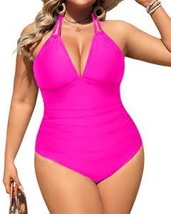 Aqua Eve Plus Size Swimsuits One Piece Bathing Suit for Women Tummy Control Sexy Halter Swimwear (16W) Aqua Eve Plus Size Swimsuits One Piece Bathing Suit for Women Tummy Control Sexy Halter Swimwear (16W)