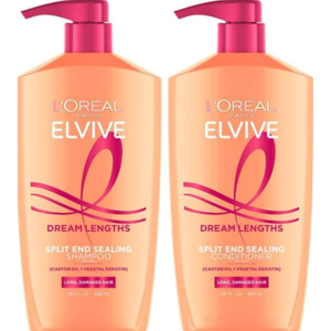 2pcs L'Oreal Paris Elvive Dream Lengths Shampoo and Conditioner Kit, Paraben Free
