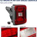 LED Tail Lights Compatible with 2018 2019 2020 2021 2022 2023 2024 2025 Jeep Wrangler Led Taillights W/O BLIS Rear Reverse Stop Brake Tail Lamp Assy Replacement OEM#68434890AB (Left Driver Side)