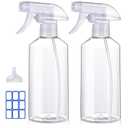JohnBee Spray Bottles - 16.9oz/2Pack - Premium Adjustable Spray Bottles for Cleaning - No Leak And Clog Mister Spray Bottle - Spray Bottle For Hair, Plants, Pet, Vinegar, And Rubbing Alcohol Reagent