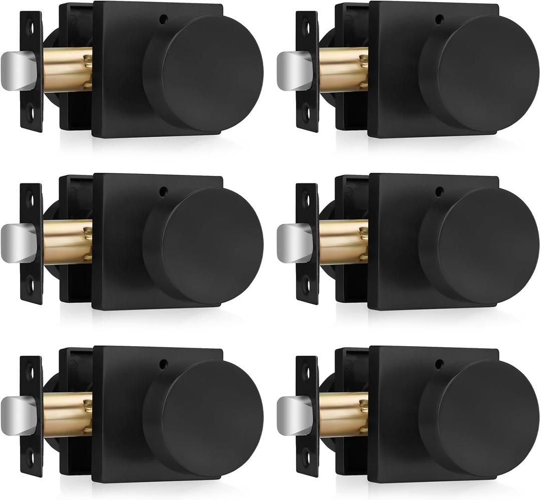 Haidms Matte Black Door Knobs Interior Privacy, Heavy Duty Square Black Interior Door Knobs for Bedroom, Zinc Alloy Privacy Door Knob Bathroom (12 Pack)