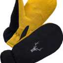 SKYDEER Winter Mittens with Soft Deerskin Suede Leather & Thermal Polar Fleece & Warm C100G 3M Thinsulate Insulation SD5171M (Medium, Yellow/Black)
