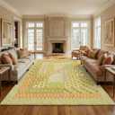 Kokia 9x12 Modern Geometric Washable Area Rug for Living Room Green Sage