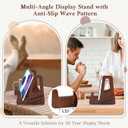 Teamkio Plate Stand for Display, 6.5 Inch Plate Holder for Cabinet, Anti-Slip Wave Display Stand for Large Deep Bowls Platters and Dishes, Bamboo Frame Holder Stand for iPad, Book, Picture, Decorative Plate(6.5'' H x 7.9" W x 5.9" D)