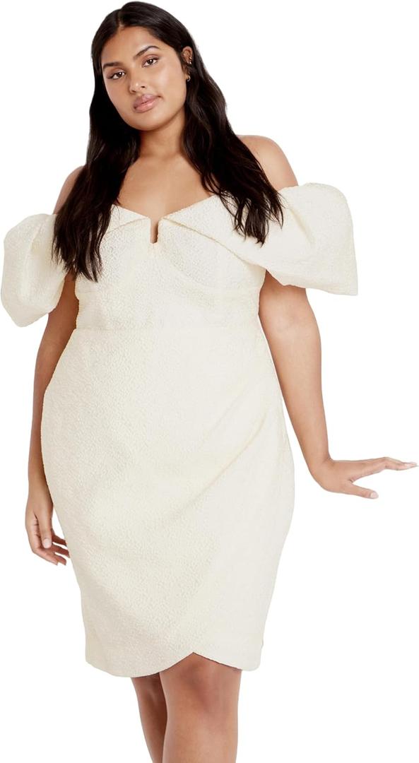 City Chic Womens Dress - JEZ (18 Plus, Oat)