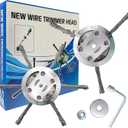 6 inch Steel Wire Brush Cutter Trimmer Head, Weed Wacker Attachments Heads,Wired Trimmer Head Replacement for Electric Battery Powered Cordless String Trimmer, Weed Eater